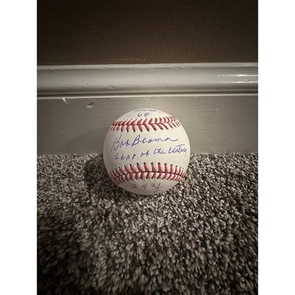 Bob Beamon signed autographed OMLB Baseball Inscribed "Leap of the Century" BAS - Picture 1 of 1
